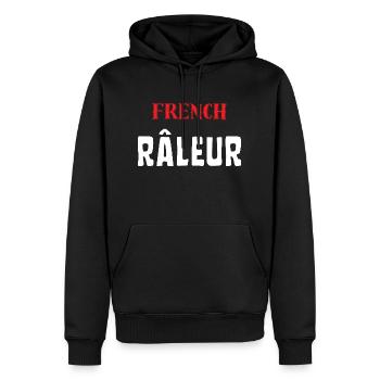 Râleur Français - Sweat à capuche Premium bio Homme - noir - Devant - Nico (187cm)