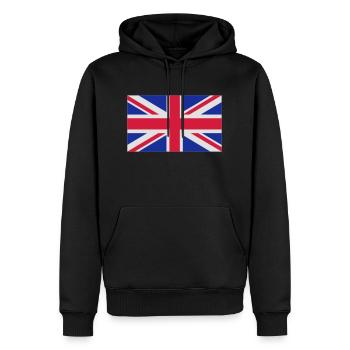 Royaume-Uni Drapeau (Union Jack) - Sweat à capuche Premium bio Homme - noir - Devant - Nico (187cm)