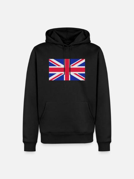 Royaume-Uni Drapeau (Union Jack) - Sweat à capuche Premium bio Homme - noir
