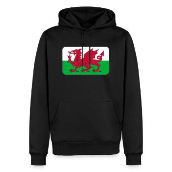 WALES FLAG round corner 400 dpi - Sweat à capuche Premium bio Homme - noir - Devant - Nico (187cm)