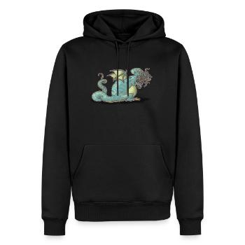 Cthulhu-Cartoon - Männer Premium Bio Hoodie - Schwarz - Vorne - Nico (187cm)