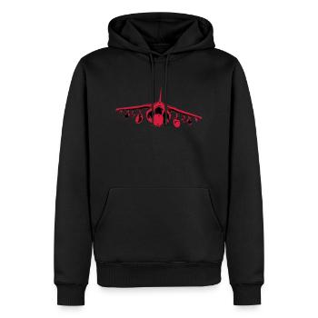 Harrier Vorder - Männer Premium Bio Hoodie - Schwarz - Vorne - Nico (187cm)