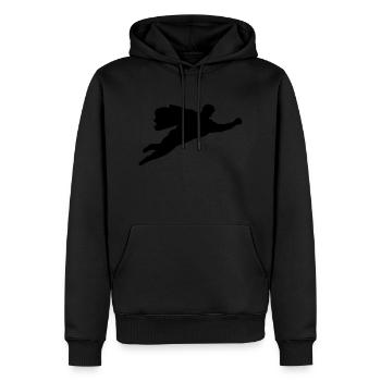 held - Männer Premium Bio Hoodie - Schwarz - Vorne - Nico (187cm)