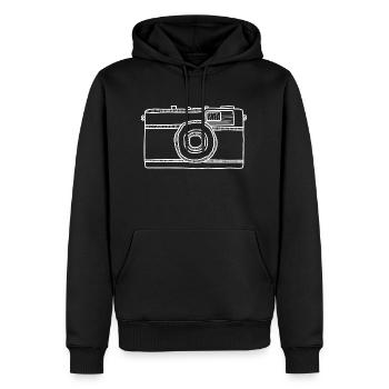 camera - Men’s Premium Organic Hoodie - black - Front - Nico (187cm)