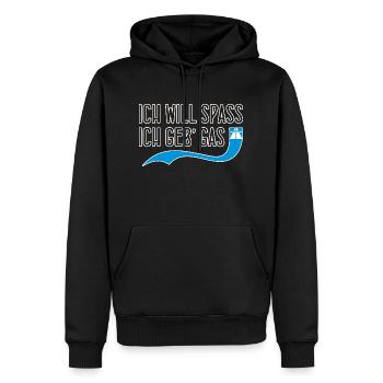 ICH GEB' GAS - Männer Premium Bio Hoodie - Schwarz - Vorne - Nico (187cm)