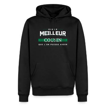 meilleur cousin - Sweat à capuche Premium bio Homme - noir - Devant - Nico (187cm)