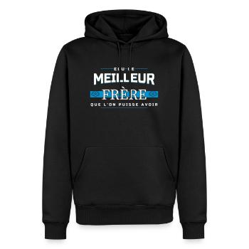 meilleur frere - Sweat à capuche Premium bio Homme - noir - Devant - Nico (187cm)