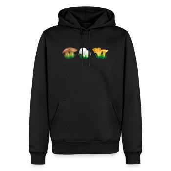 champignons - Sweat à capuche Premium bio Homme - noir - Devant - Nico (187cm)