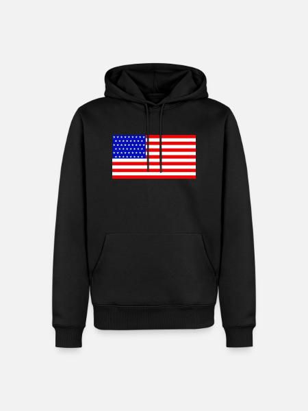 American flag - Men’s Premium Organic Hoodie - black