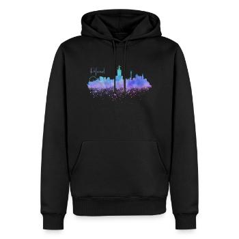 Pologne - Sweat à capuche Premium bio Homme - noir - Devant - Nico (187cm)