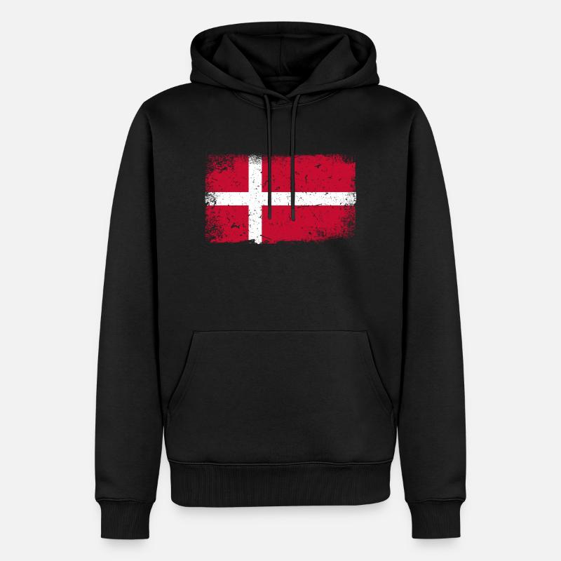Drapeau danemark - Sweat à capuche Premium bio Homme - noir