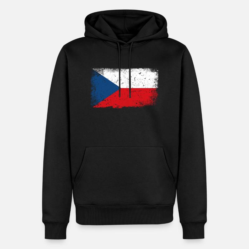 Drapeau République tchèque - Sweat à capuche Premium bio Homme - noir