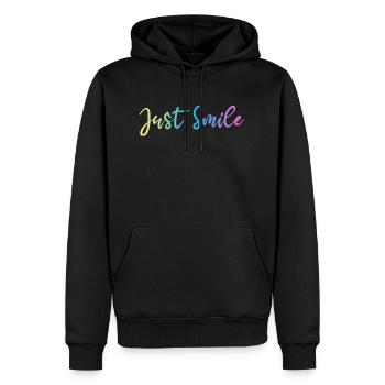 JUST SMILE GRADIENT TRIPLE - Sweat à capuche Premium bio Homme - noir - Devant - Nico (187cm)