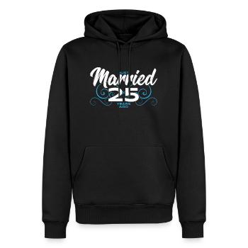 Just Married 25 Years Ago - 25th Wedding Anniversa - Männer Premium Bio Hoodie - Schwarz - Vorne - Nico (187cm)