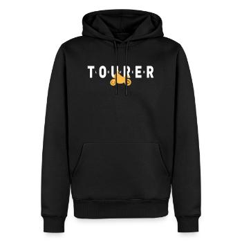 Tourer Moto Déclaration - Sweat à capuche Premium bio Homme - noir - Devant - Nico (187cm)