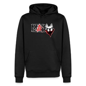 Bandanarchie mad coon - Sweat à capuche Premium bio Homme - noir - Devant - Nico (187cm)