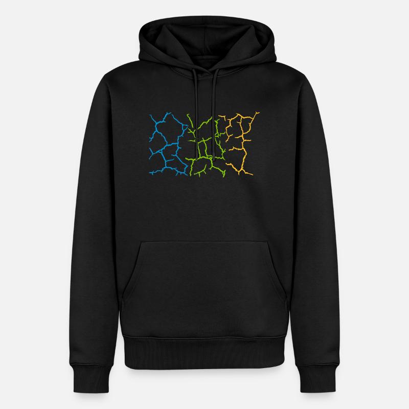 Boden Risse Muster Bunt - Männer Premium Bio Hoodie - Schwarz