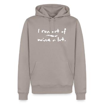 drôle je manque de vin, beaucoup - Sweat à capuche Premium bio Homme - taupe - Devant - Nico (187cm)