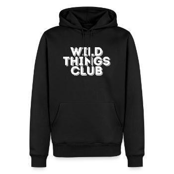 WILD THINGS CLUB - Sweat à capuche Premium bio Homme - noir - Devant - Nico (187cm)