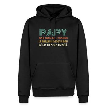 Cadeau Drôle Pour Papy De Fête Des Grands Pères - Men’s Premium Organic Hoodie - black - Front - Nico (187cm)