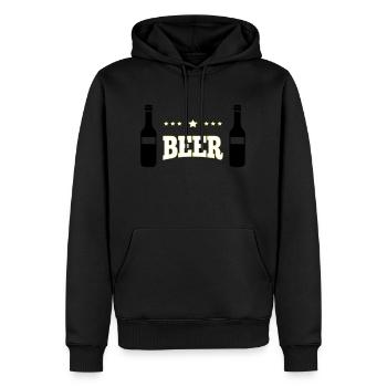 Bière - Sweat à capuche Premium bio Homme - noir - Devant - Nico (187cm)
