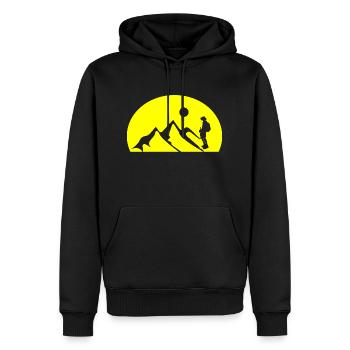 escalade - Sweat à capuche Premium bio Homme - noir - Devant - Nico (187cm)