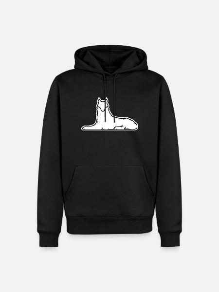 Lone Borz Invert - Männer Premium Bio Hoodie - Schwarz