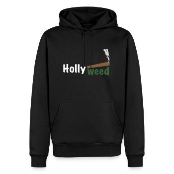 HollyWeed white - Männer Premium Bio Hoodie - Schwarz - Vorne - Nico (187cm)