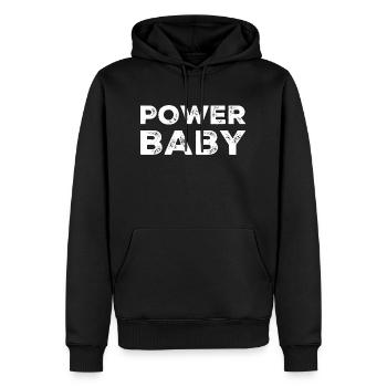 Bébé Puissance - Sweat à capuche Premium bio Homme - noir - Devant - Nico (187cm)