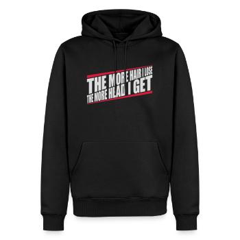 J’ai plus de tête - Sweat à capuche Premium bio Homme - noir - Devant - Nico (187cm)
