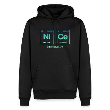 NICE with elements of the periodic table - Men’s Premium Organic Hoodie - black - Front - Nico (187cm)