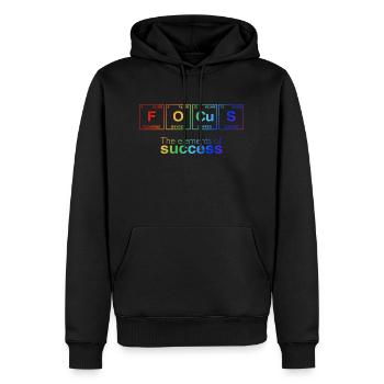 LGBTQ : les éléments du succès - FOCUS - Sweat à capuche Premium bio Homme - noir - Devant - Nico (187cm)