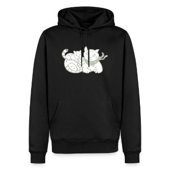Cat mom with baby - Men’s Premium Organic Hoodie - black - Front - Nico (187cm)