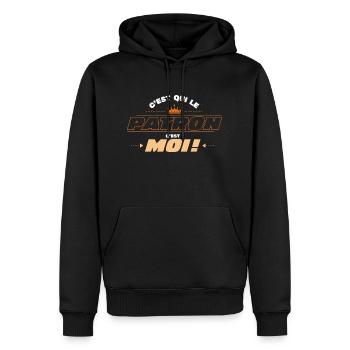 C’est qui le chef? C’est moi - Sweat à capuche Premium bio Homme - noir - Devant - Nico (187cm)