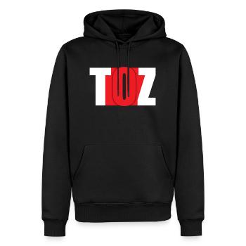 Toz 003 001 - Sweat à capuche Premium bio Homme - noir - Devant - Nico (187cm)