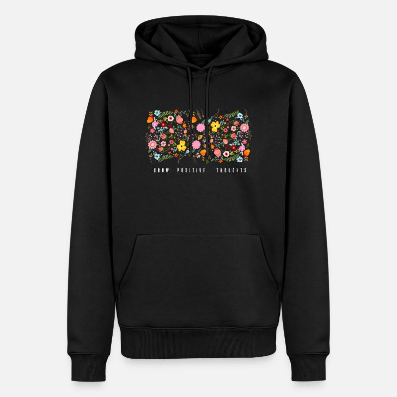 Grow positive thoughts - Sweat à capuche Premium bio Homme - noir