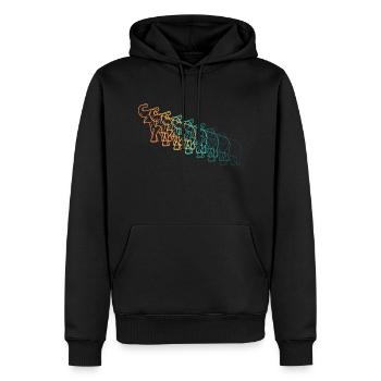 Vintage-Elefant - Männer Premium Bio Hoodie - Schwarz - Vorne - Nico (187cm)