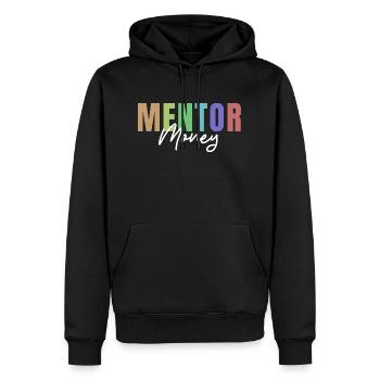 Mentor de parrainage d’argent - Sweat à capuche Premium bio Homme - noir - Devant - Nico (187cm)
