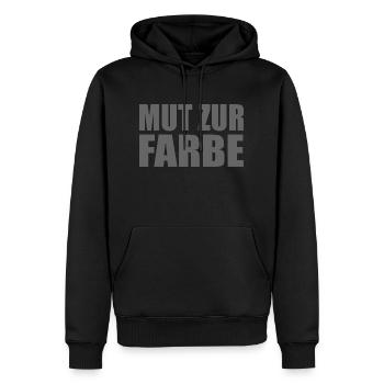 Mut zur Farbe Sprüche Spruch Humor - Männer Premium Bio Hoodie - Schwarz - Vorne - Nico (187cm)