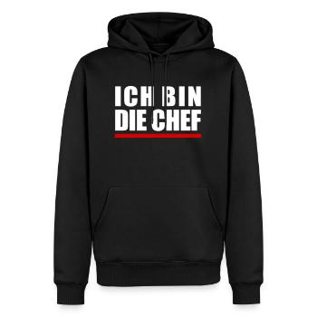 Ich bin "die" Chef - Männer Premium Bio Hoodie - Schwarz - Vorne - Nico (187cm)