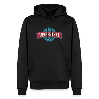 Fabelhaftes Turbenthal für dunklen Hintergrund - Männer Premium Bio Hoodie - Schwarz - Vorne - Nico (187cm)