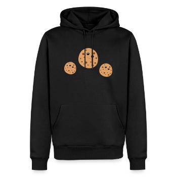 Cookies - Sweat à capuche Premium bio Homme - noir - Devant - Nico (187cm)