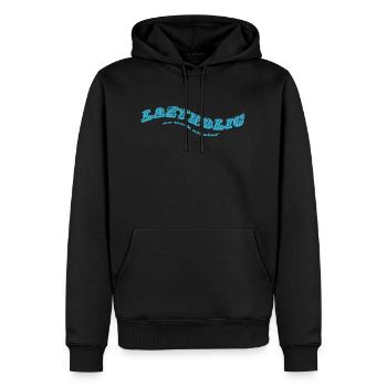 lazyholic - Männer Premium Bio Hoodie - Schwarz - Vorne - Nico (187cm)