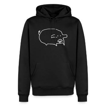 Animal cochon - Sweat à capuche Premium bio Homme - noir - Devant - Nico (187cm)