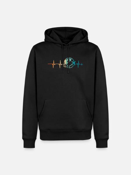 Heartbeat Journey - Men’s Premium Organic Hoodie - black