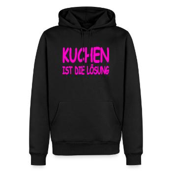 Kuchen - Männer Premium Bio Hoodie - Schwarz - Vorne - Nico (187cm)