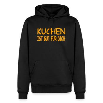 Kuchen - Männer Premium Bio Hoodie - Schwarz - Vorne - Nico (187cm)