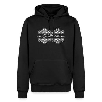 la Mariée dentelle - Sweat à capuche Premium bio Homme - noir - Devant - Nico (187cm)