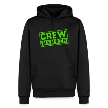 Membre d’équipage - Sweat à capuche Premium bio Homme - noir - Devant - Nico (187cm)