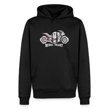 REBELLISCHES HERZ - Männer Premium Bio Hoodie - Schwarz - Vorne - Nico (187cm)